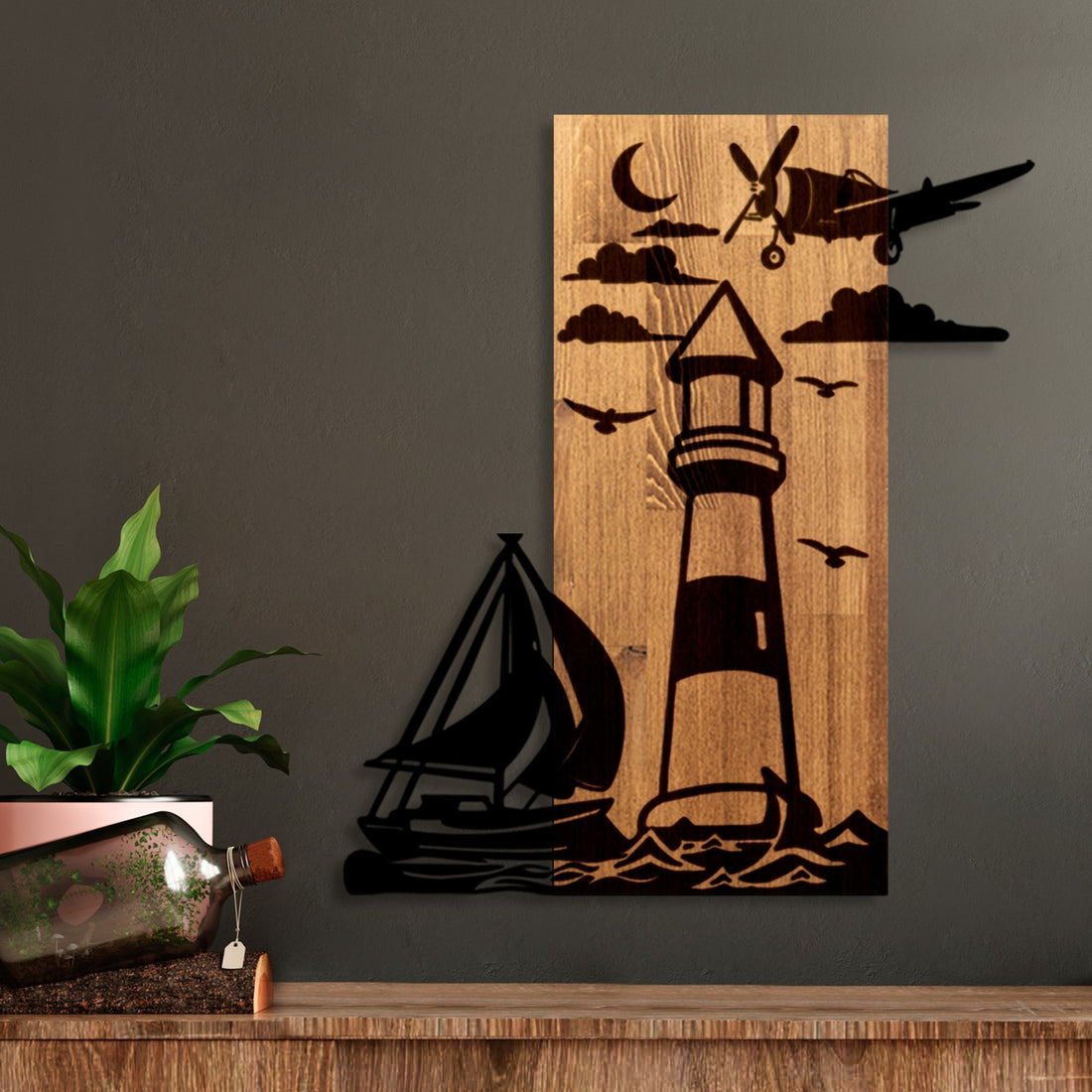 Accessoire mural en bois décoratif Lighthouse