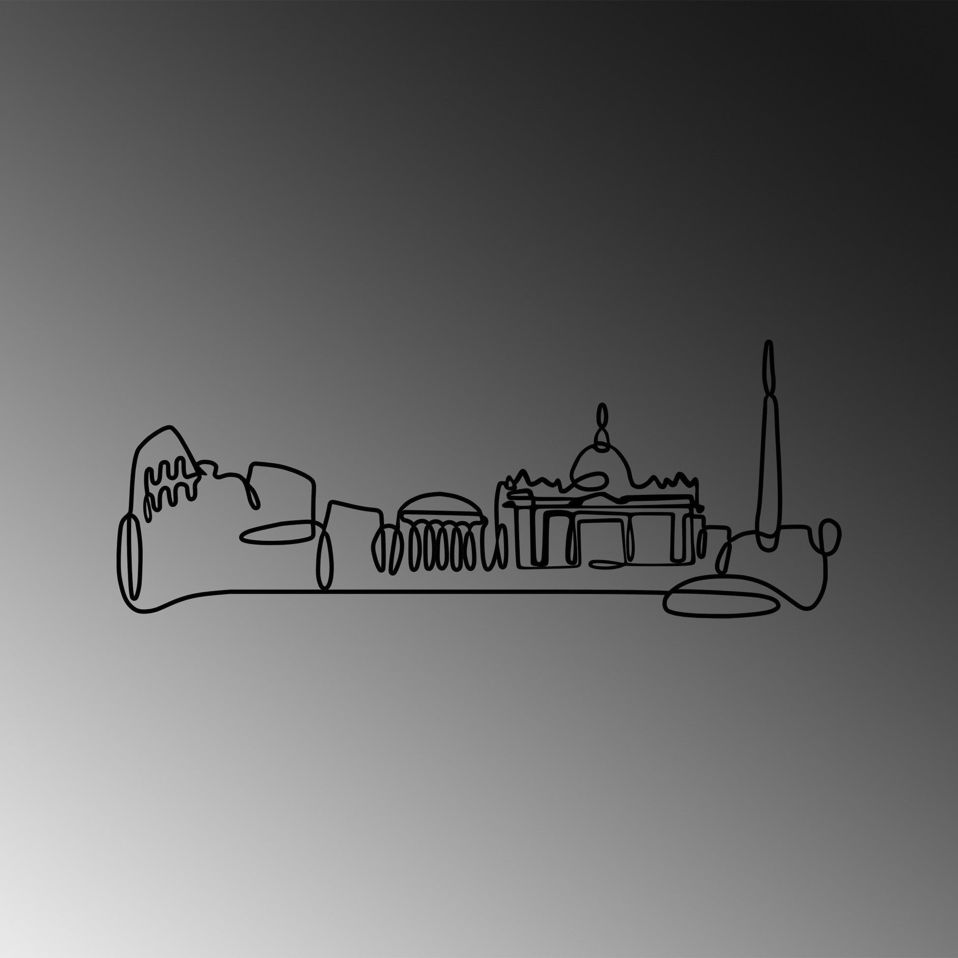 Accessoire mural en métal décoratif City