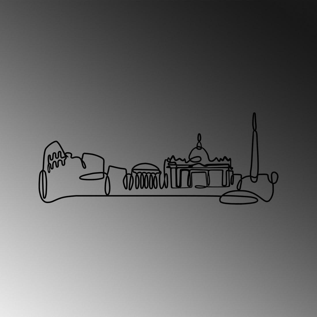 Accessoire mural en métal décoratif City