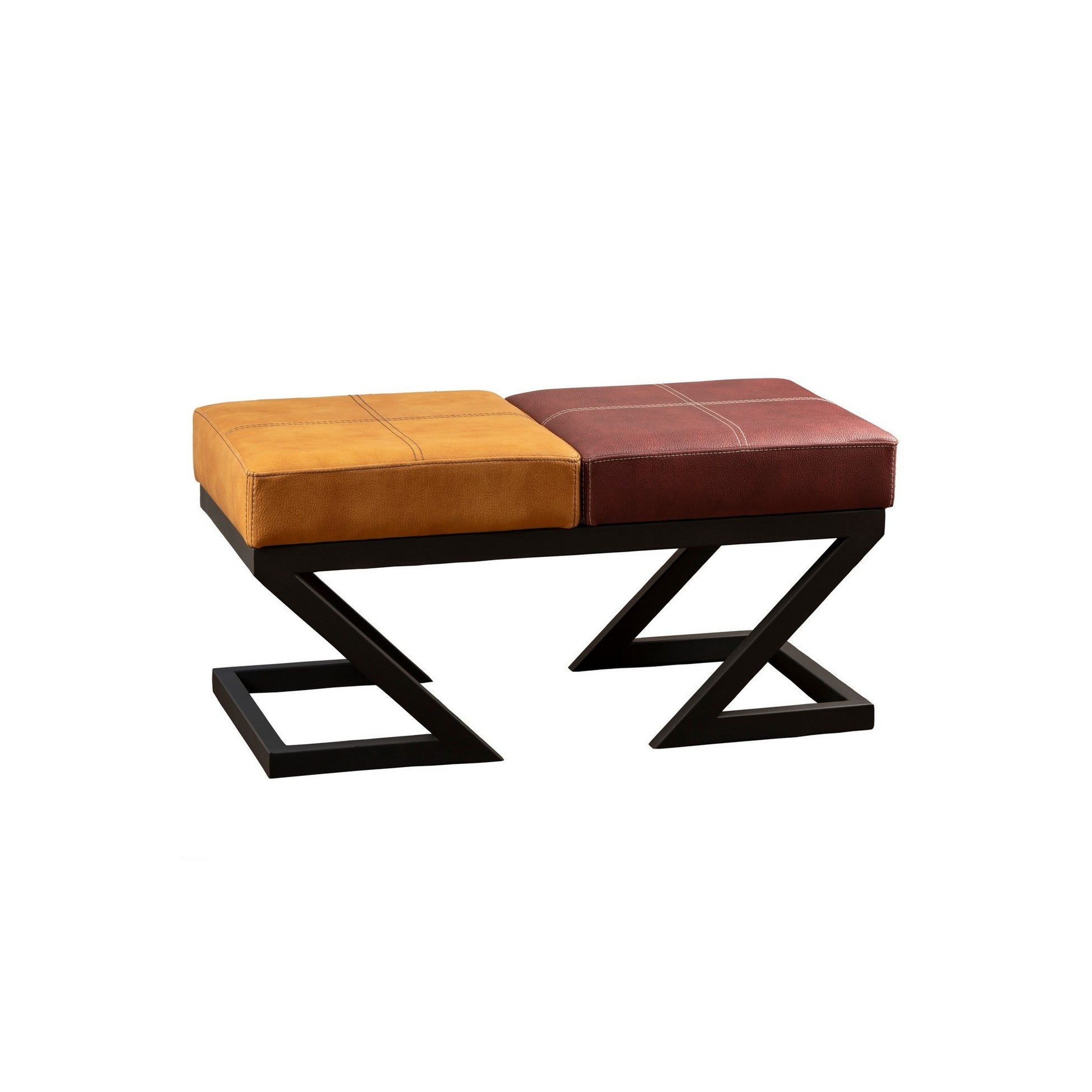 Pouf Brda - Mustard, Claret Red