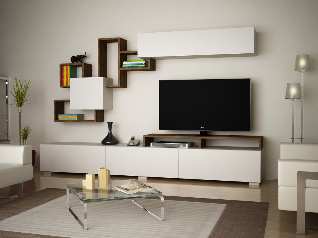 Unité de télévision Elit - White, Walnut