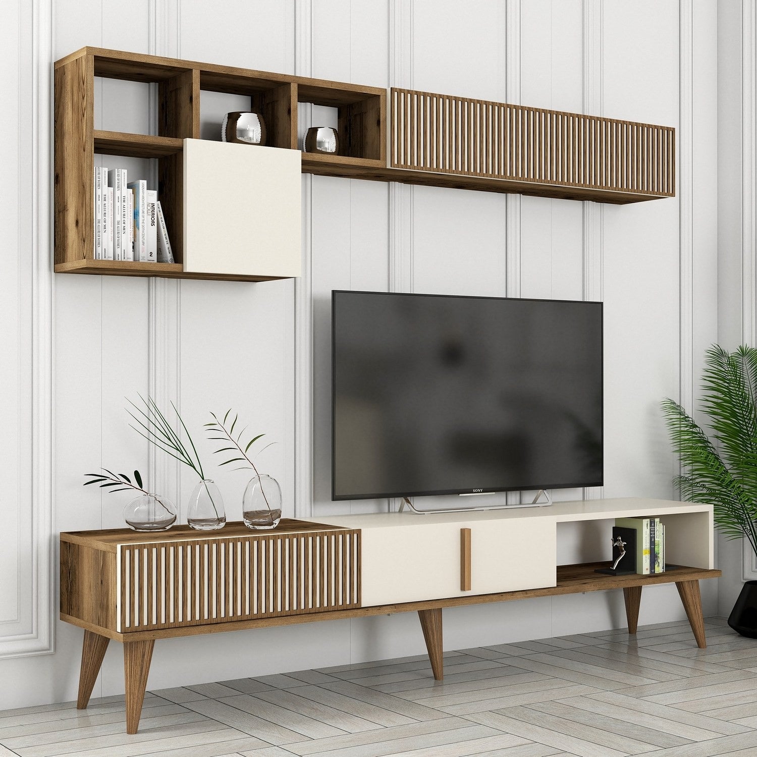 Unité de télévision Milan TV - Walnut, Cream