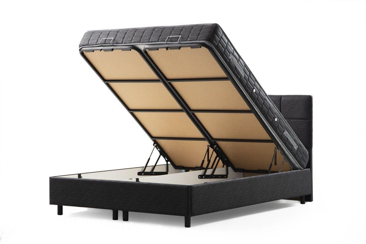 Base de lit unique et tête de lit Vitalia 120 x 200 - Anthracite