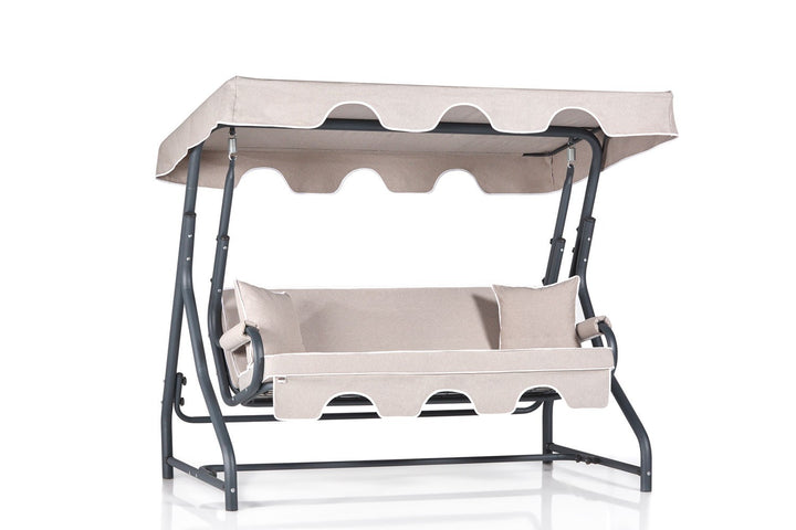 Chaise swing triple jardin Ruta 2 - Cream, Black