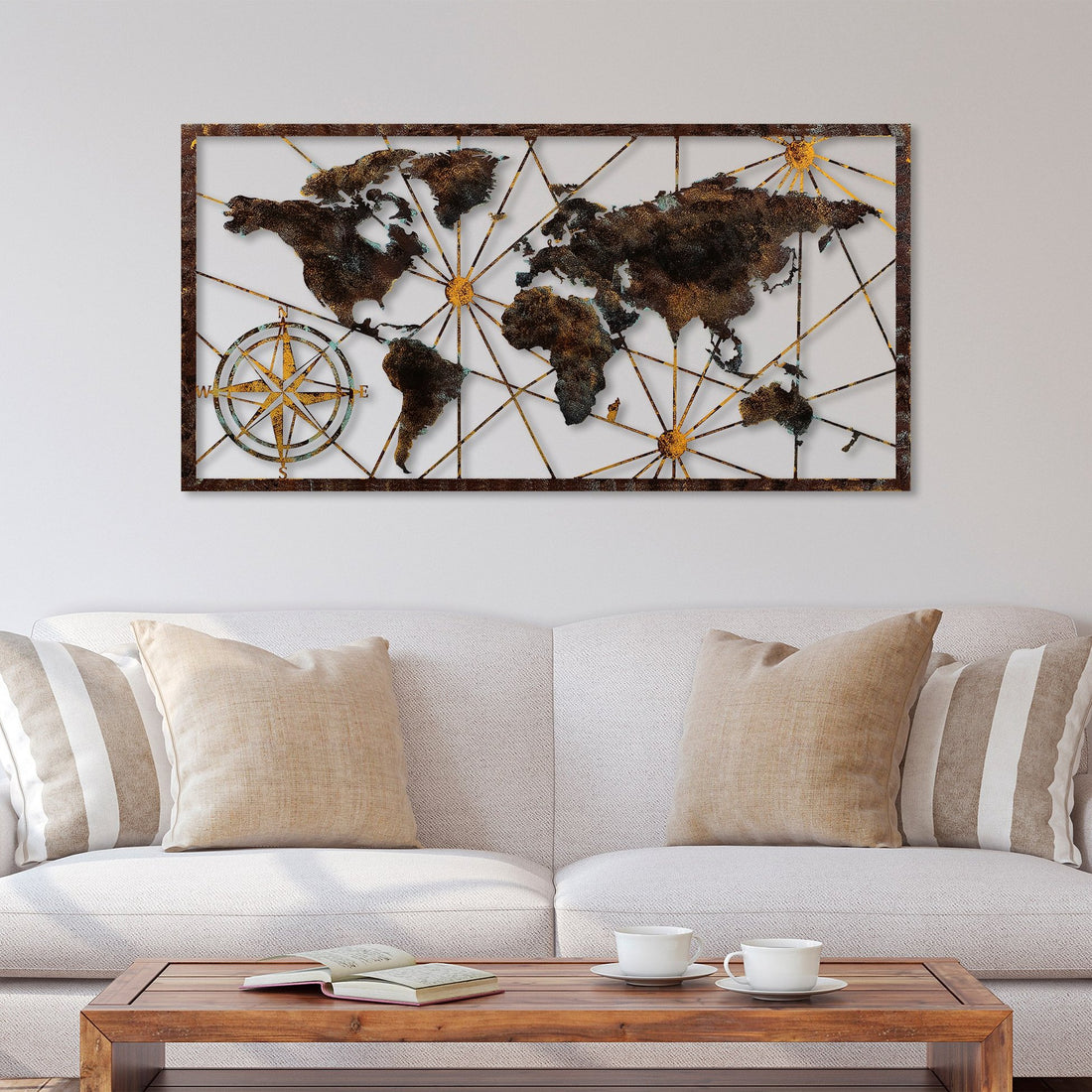 Accessoire mural en métal décoratif World Map Large - 1