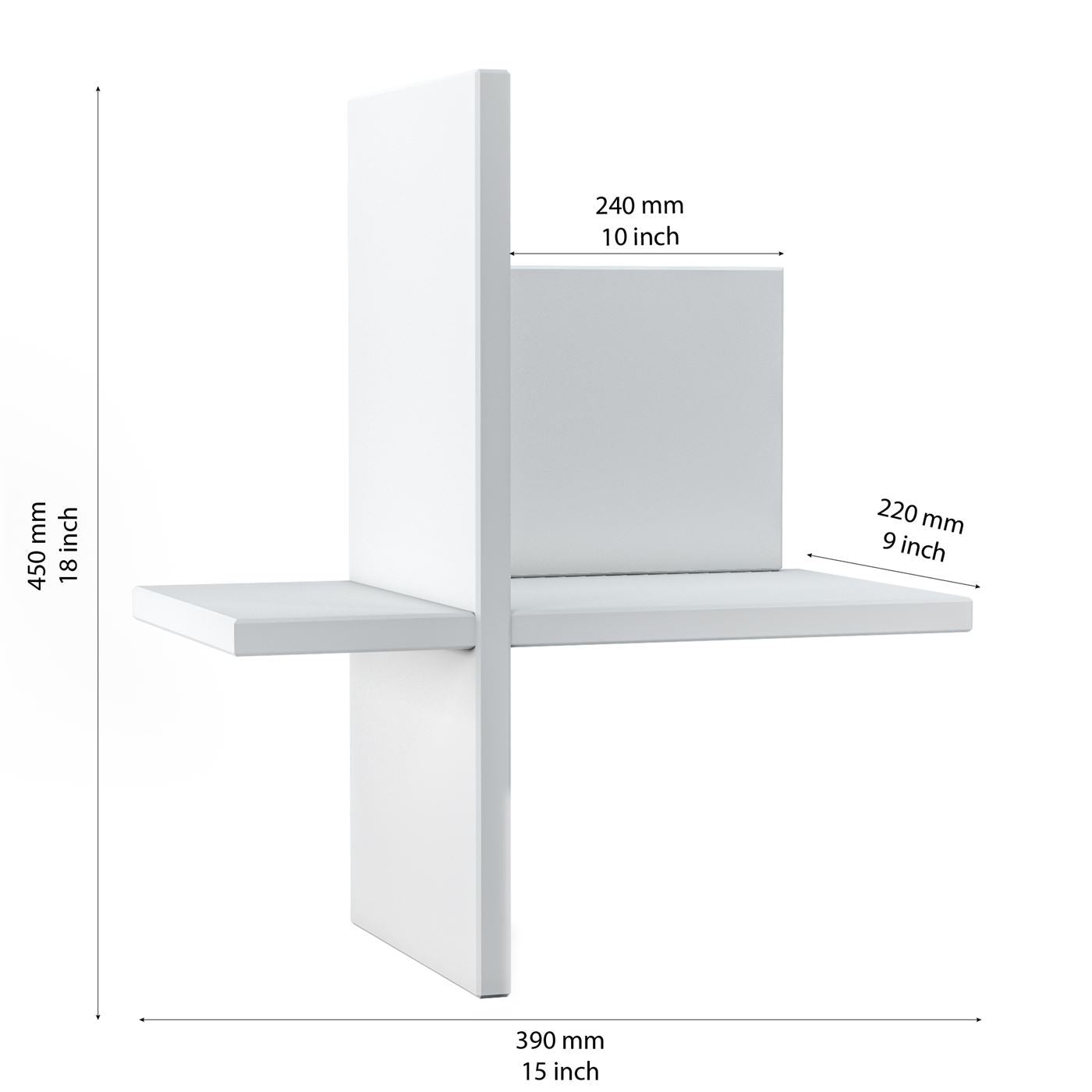 Brick Etagère murale en bois Blanc lot de 2