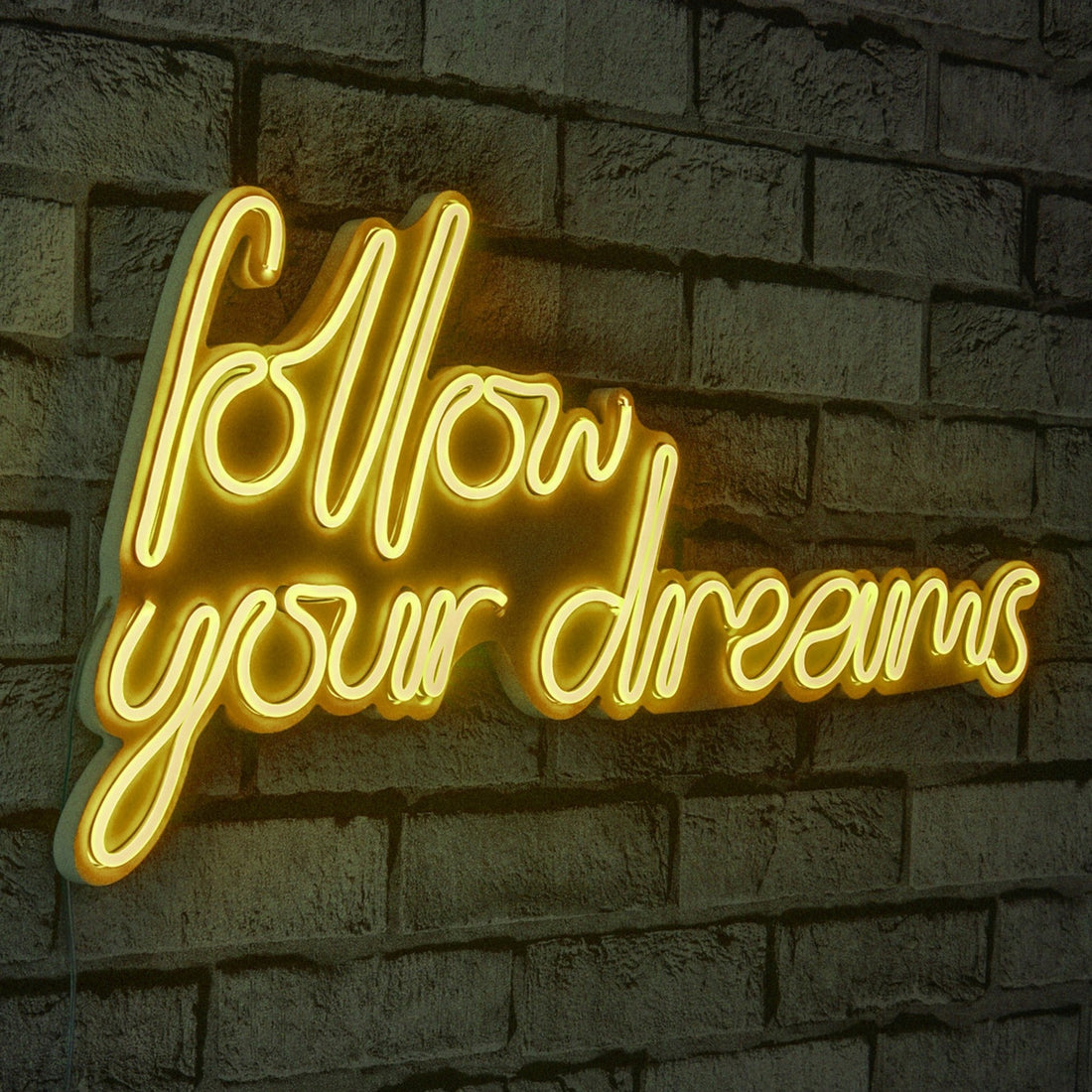 Éclairage LED en plastique décoratif Follow Your Dreams - Yellow