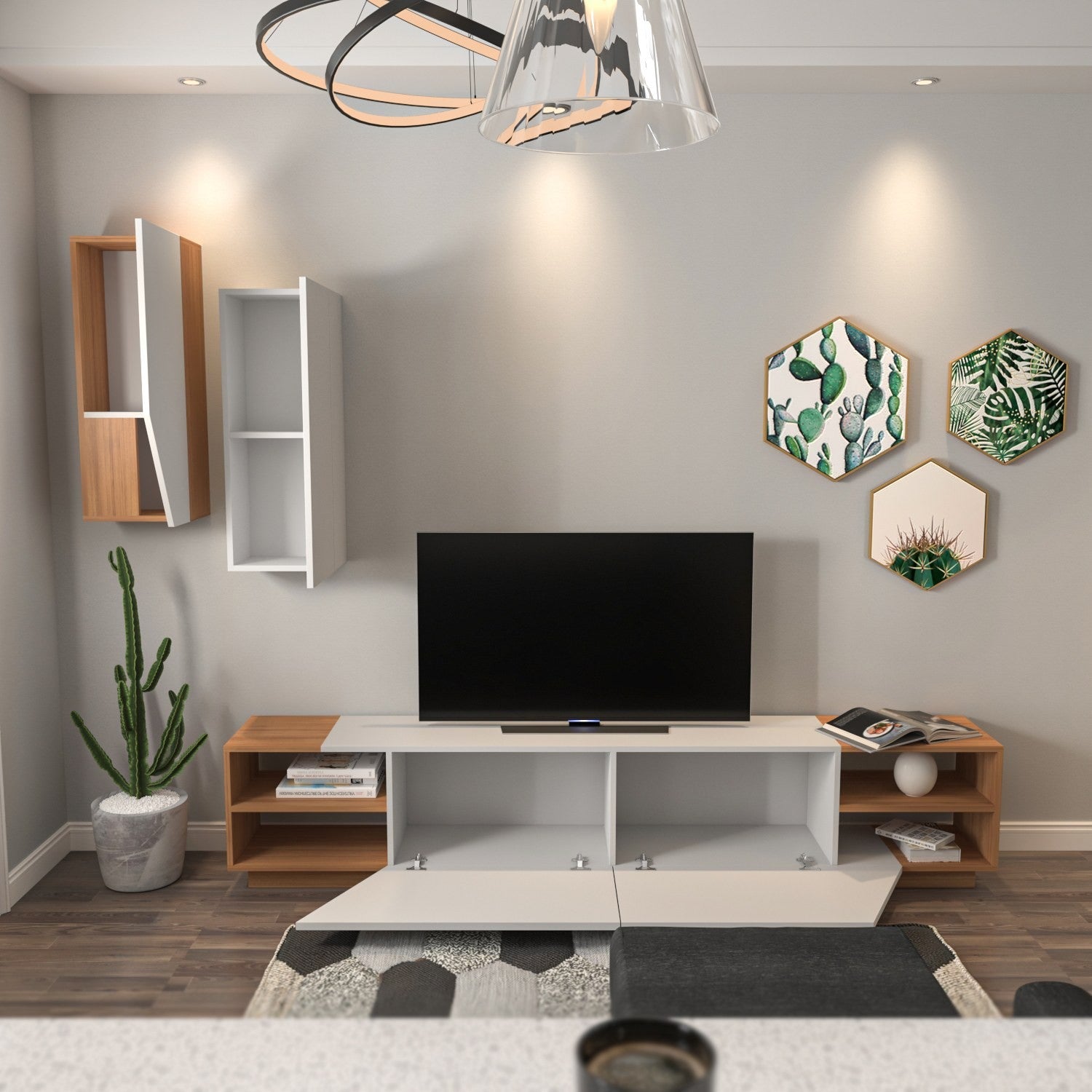 Unité de télévision Zebra - White, Teak