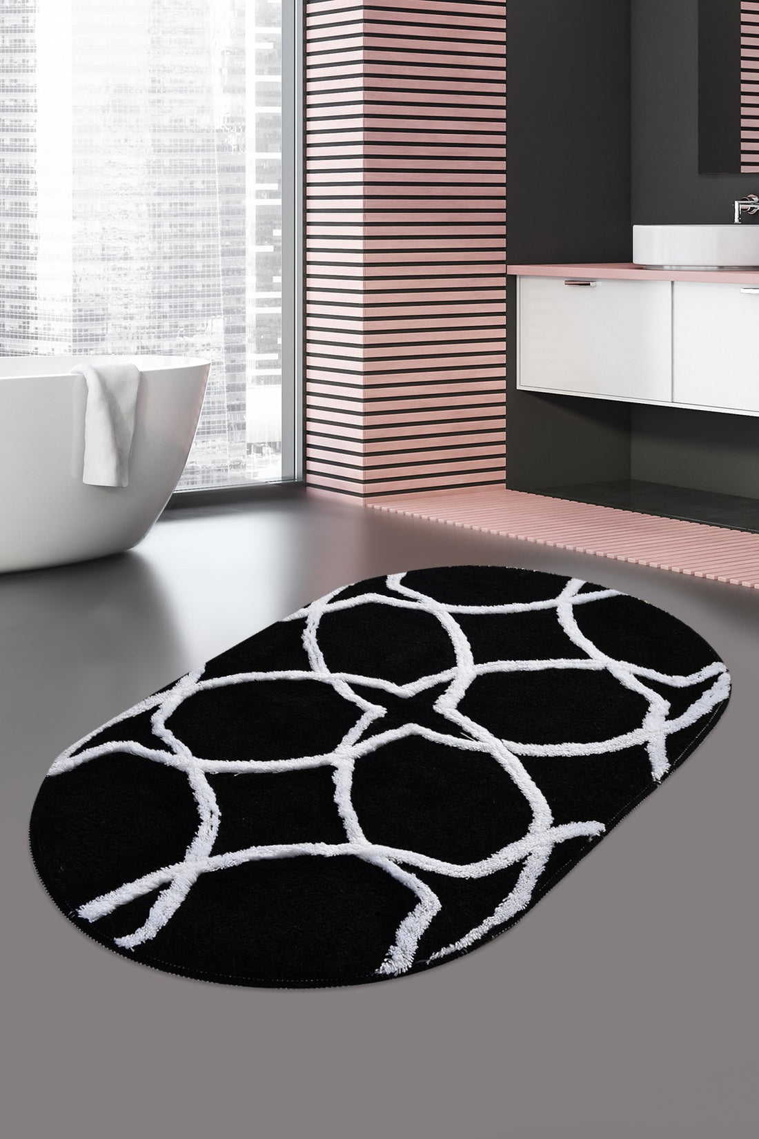 Bathmat en acrylique Bonne Oval - Black