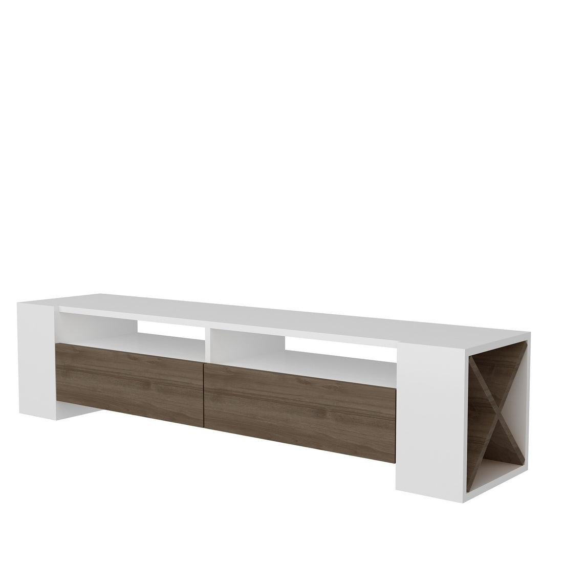 Meuble TV Sosruko - White, Walnut