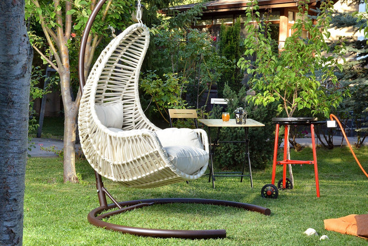 Chaise de balançoire unique de jardin Kule - Cream