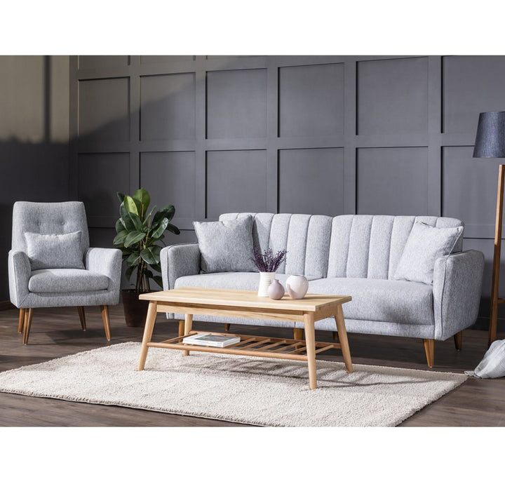Ensemble canapé convertible 2 places et fauteuil Ikaria Tissu