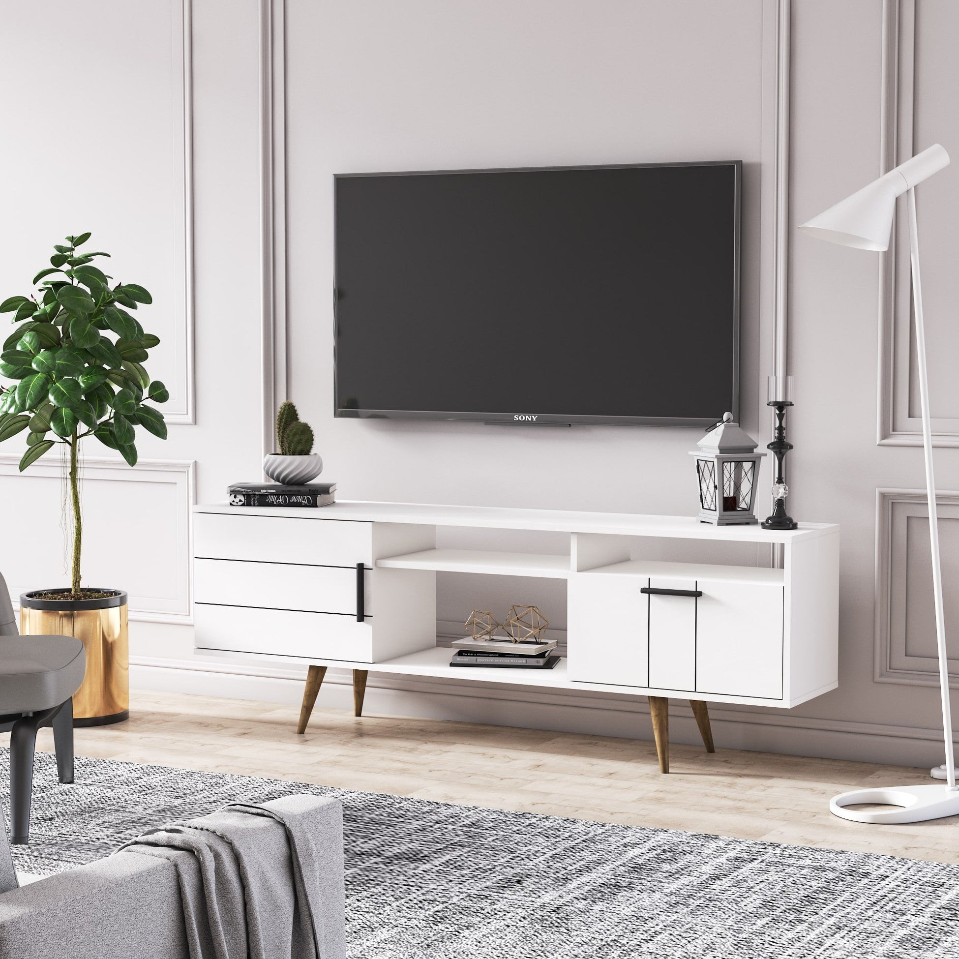 Termini Meuble Tv blanc 179,5x63,2cm