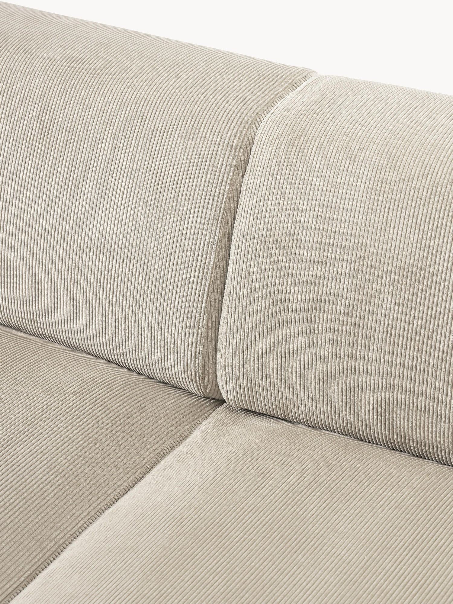 Canapé d'angle 4 places en velours côtelé Molly