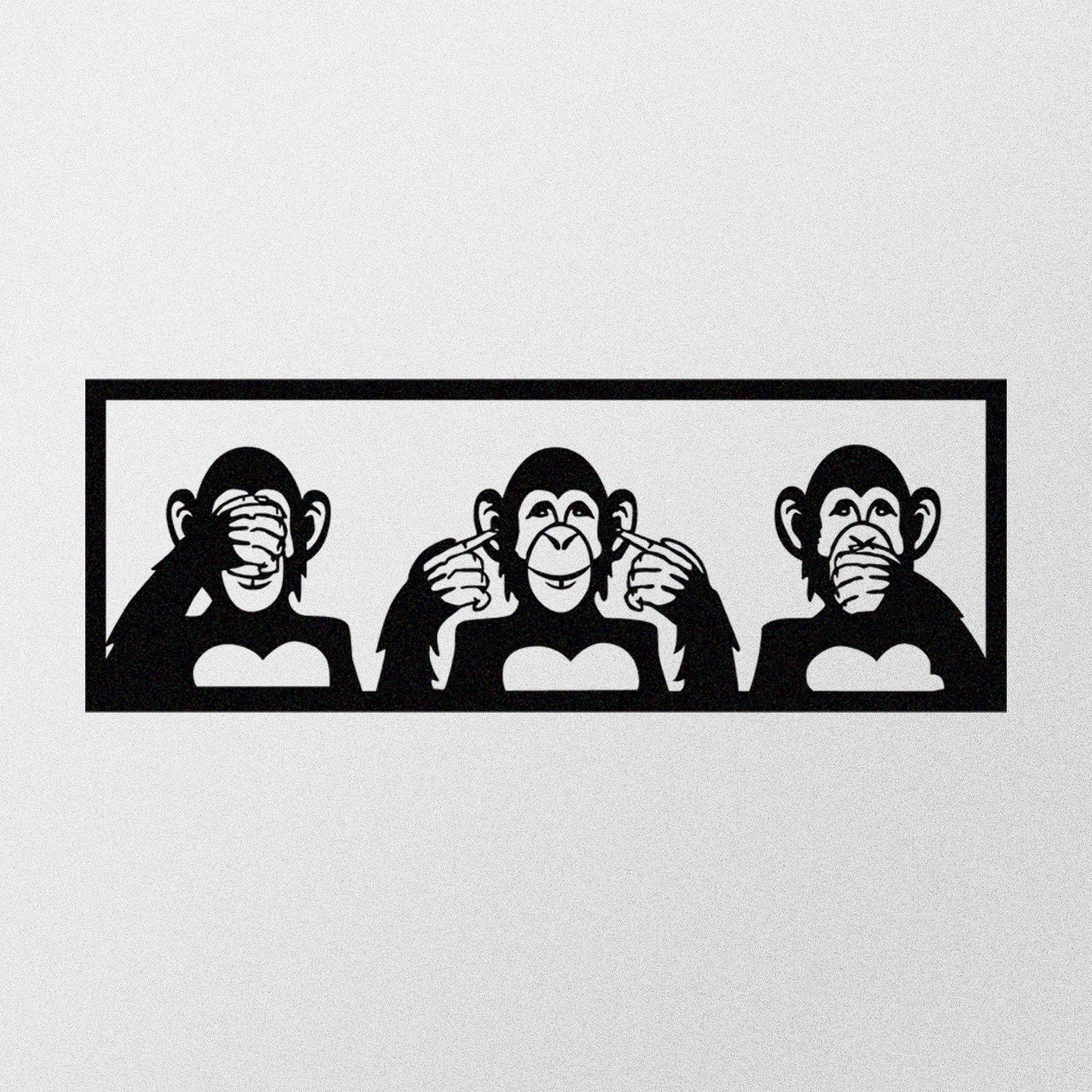 Accessoire mural en métal décoratif Three Monkeys-L