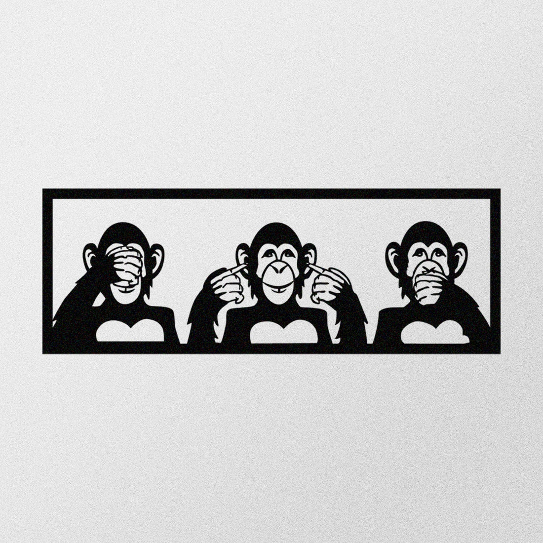 Accessoire mural en métal décoratif Three Monkeys-L