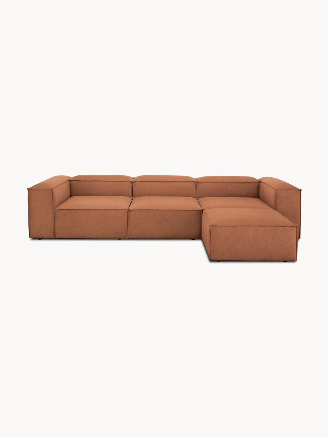 Canapé modulable 4 places en Lin avec pouf Frid