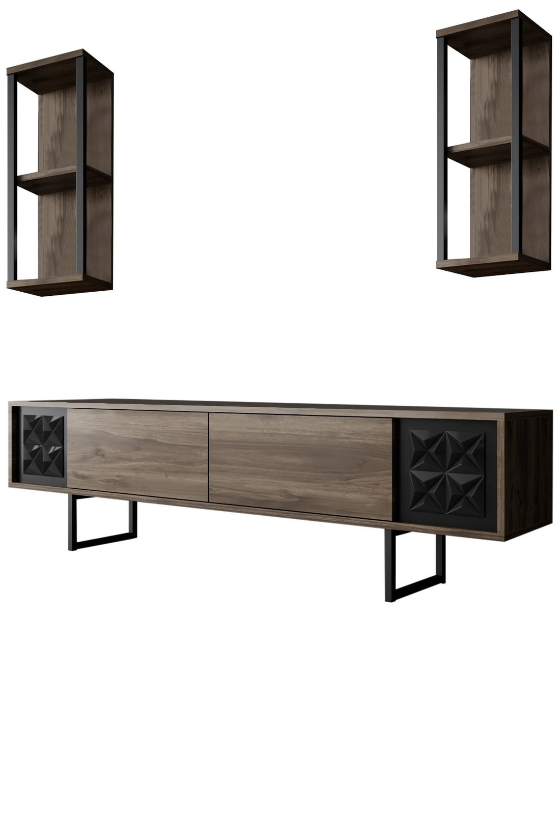 Ensemble de meubles de salon Black Line Set - Walnut, Black