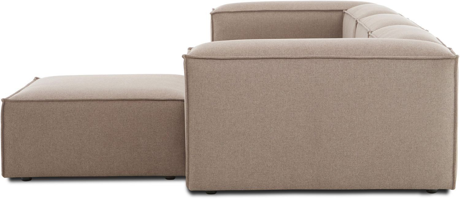 Canapé modulable 4 places en Lin avec pouf Frid