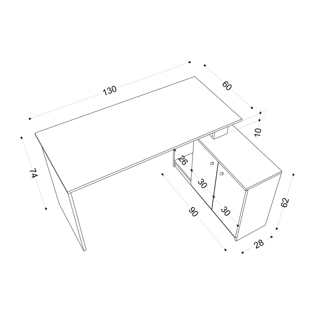 Bureau d'étude Basak Calisma Masası - White