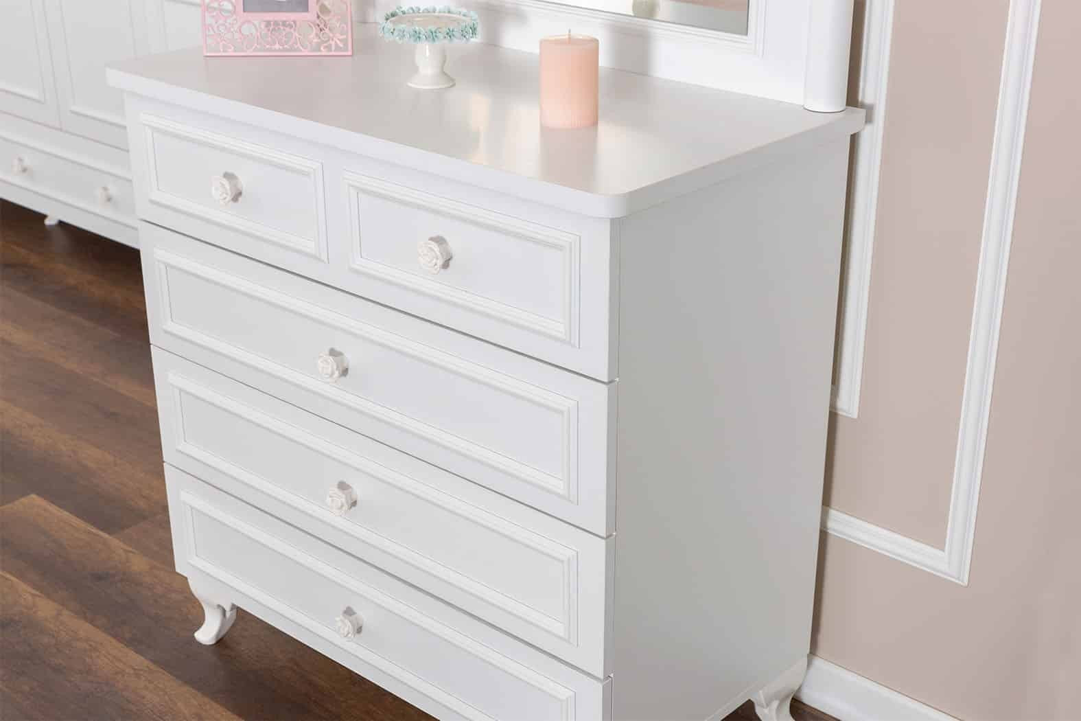 Siena Chiffonnier 4 tiroirs avec miroir