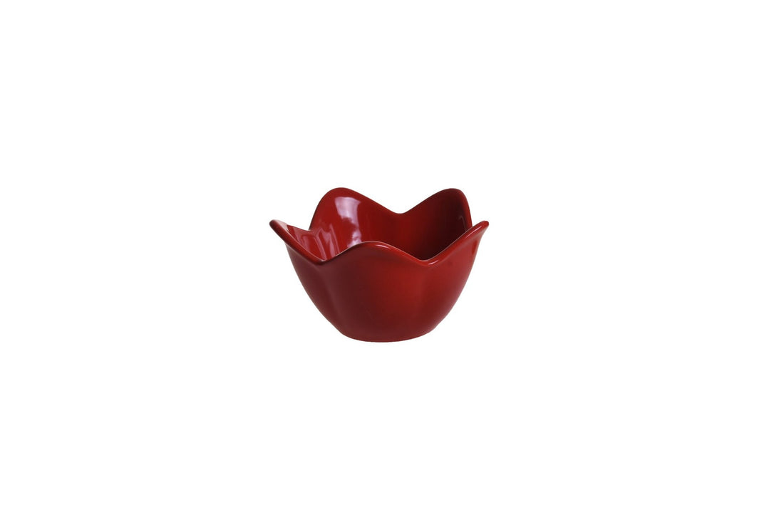 Ceramic Bowl Set (6 Pieces) Red Lily Snack Bowl 12 Cm 6 Pieces