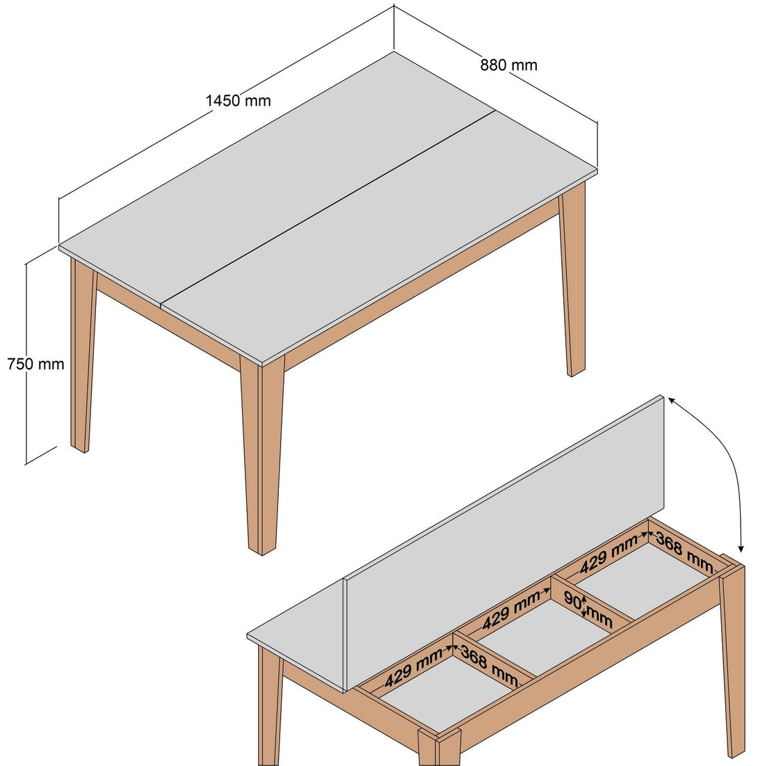 Table à manger Milan 520 - Walnut, White