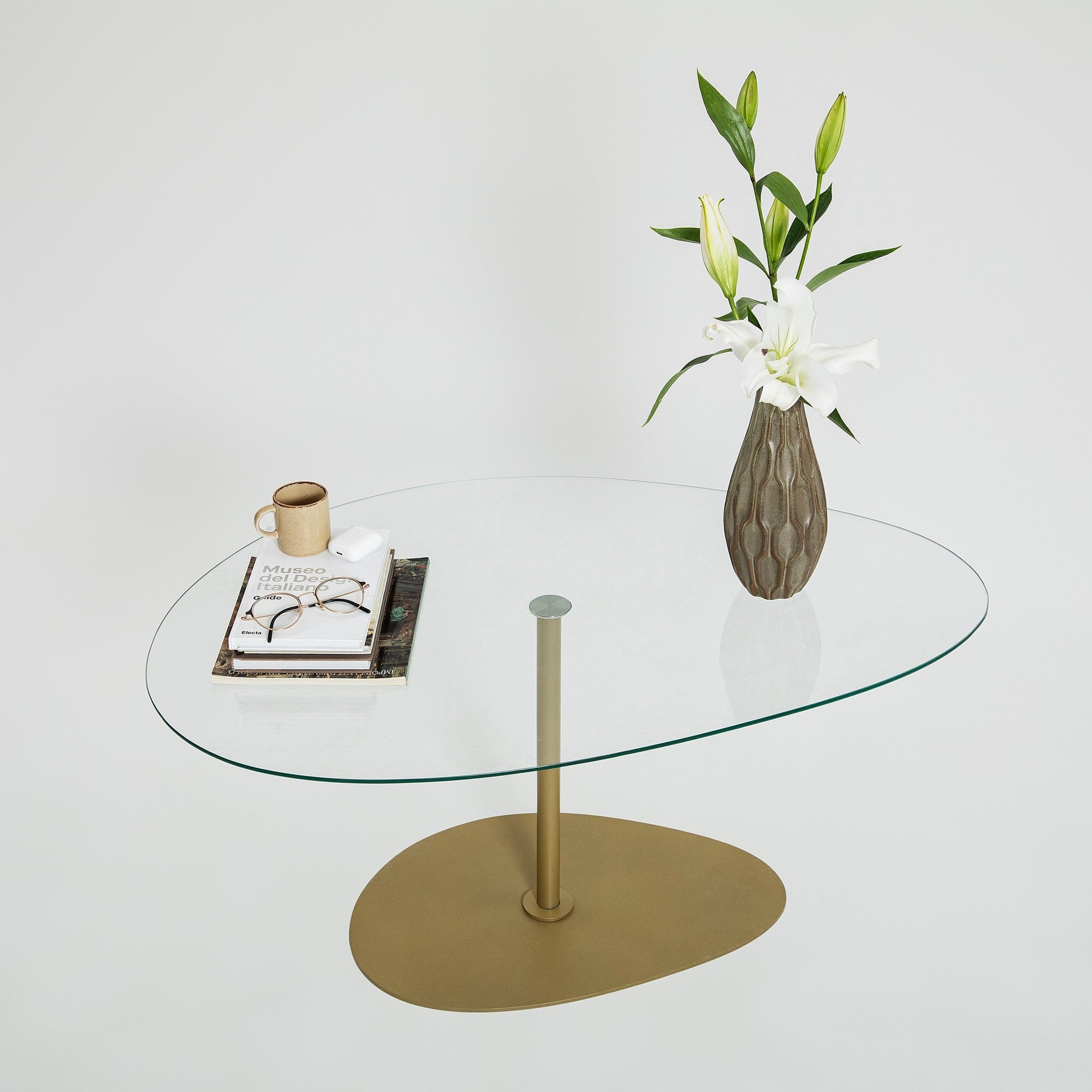 Table basse Porto - Transparent, Gold