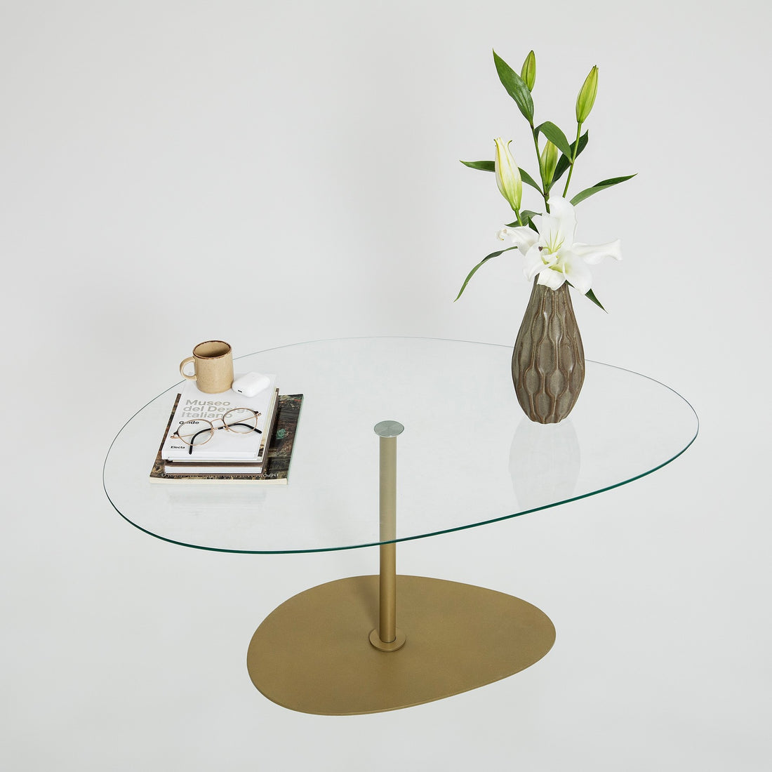 Table basse Porto - Transparent, Gold