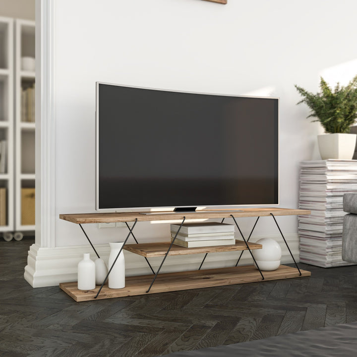 Meuble TV Canaz - Black, Walnut