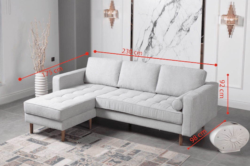 Canapé d’angle réversible 4/5 places en Lin