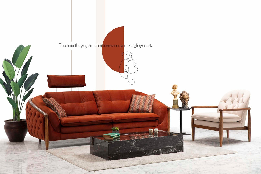 Trio Canapé 3 places rouge