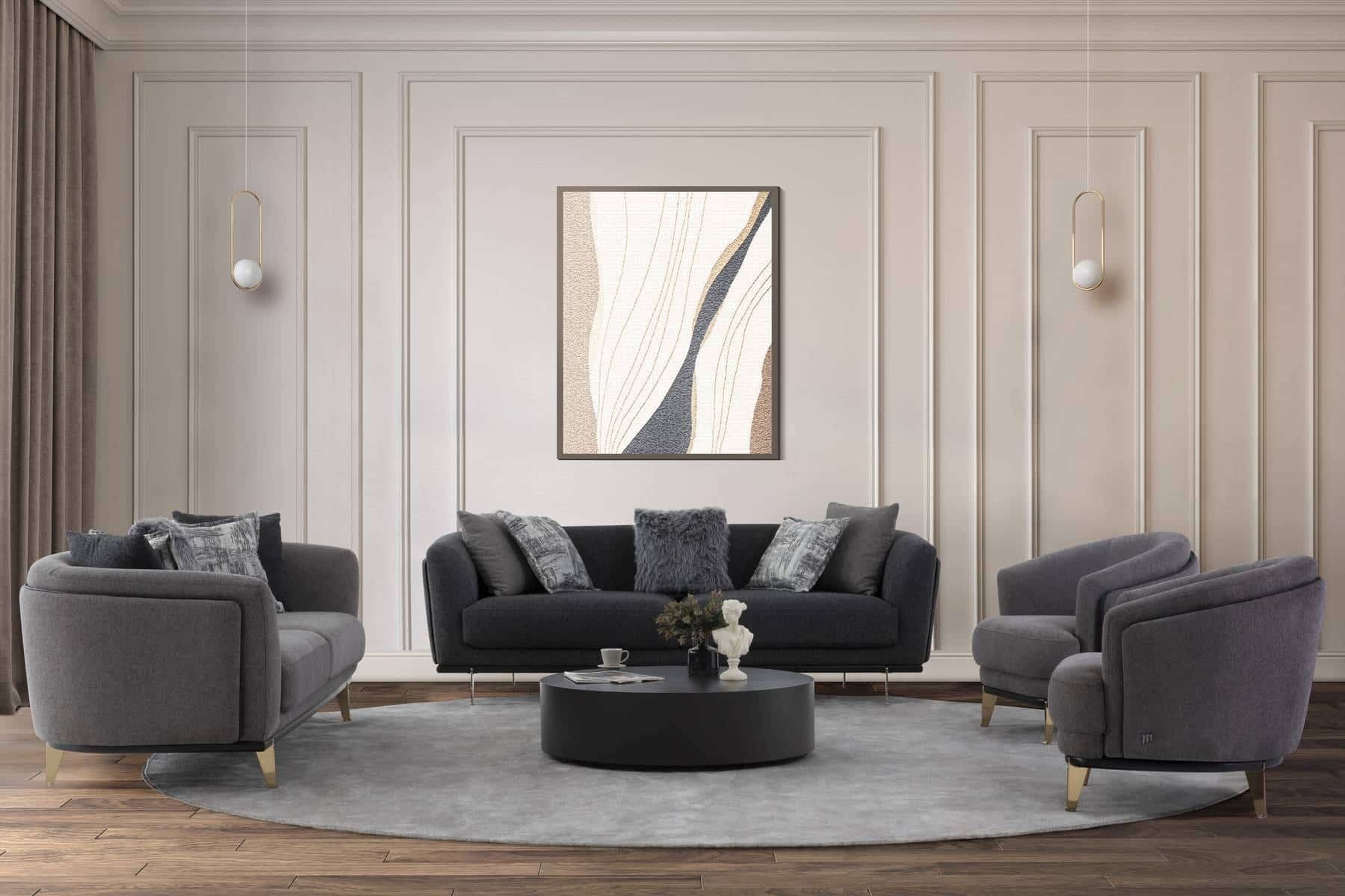 Violet Ensemble de Canapé Noir