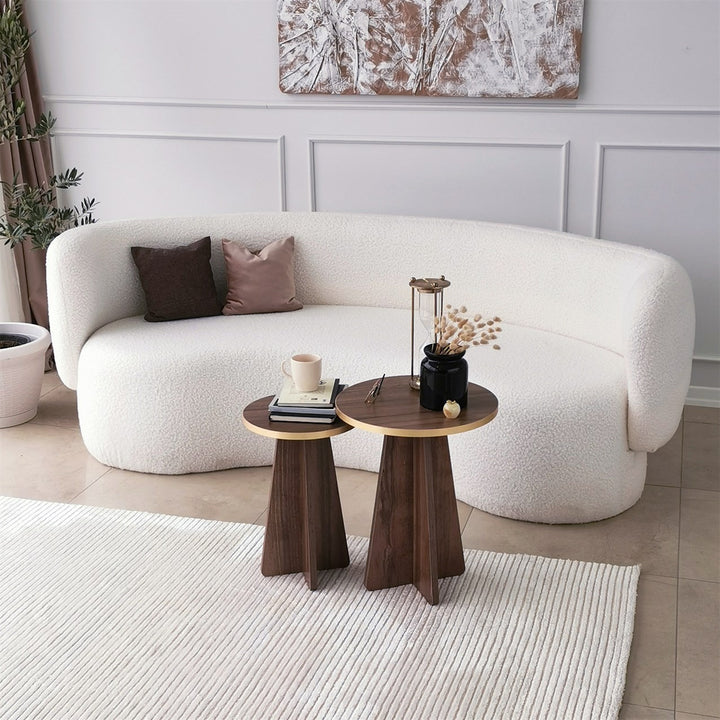 Ensemble de table basse Mushroom 2 - Gold, Walnut