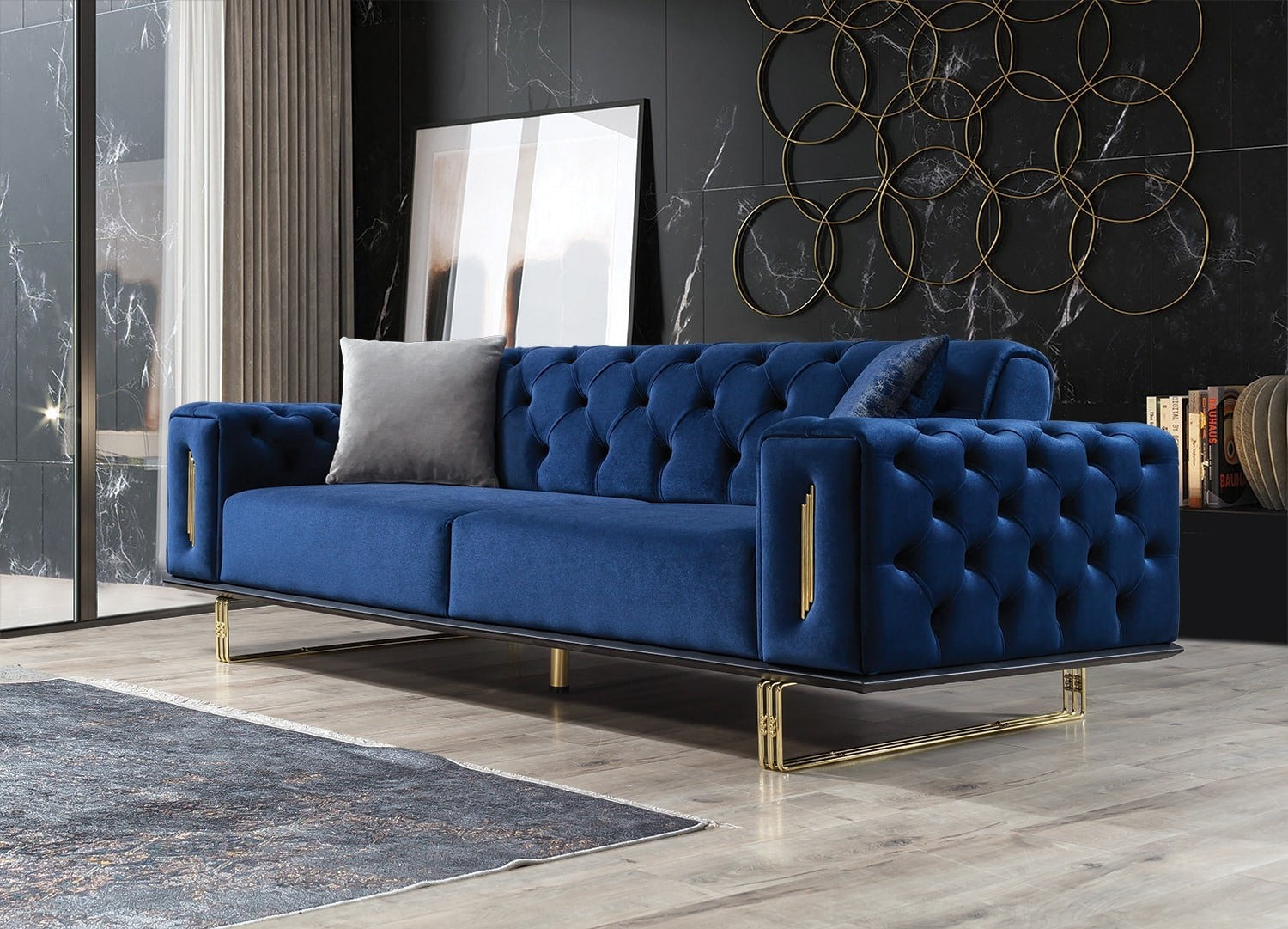 Cizgi Canapé 3 Places Bleu marine