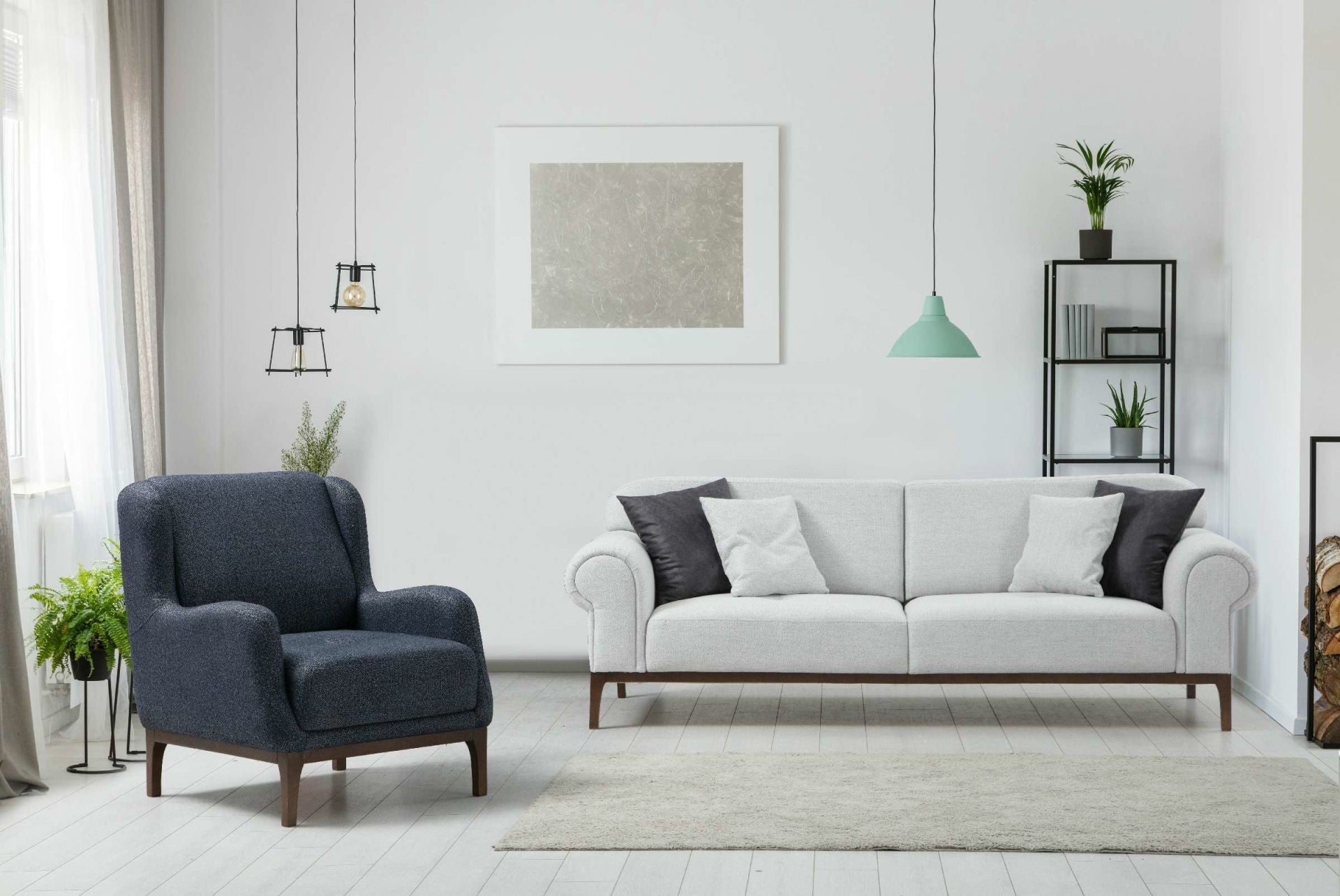 Canapé London Set - Ares White, Anthracite