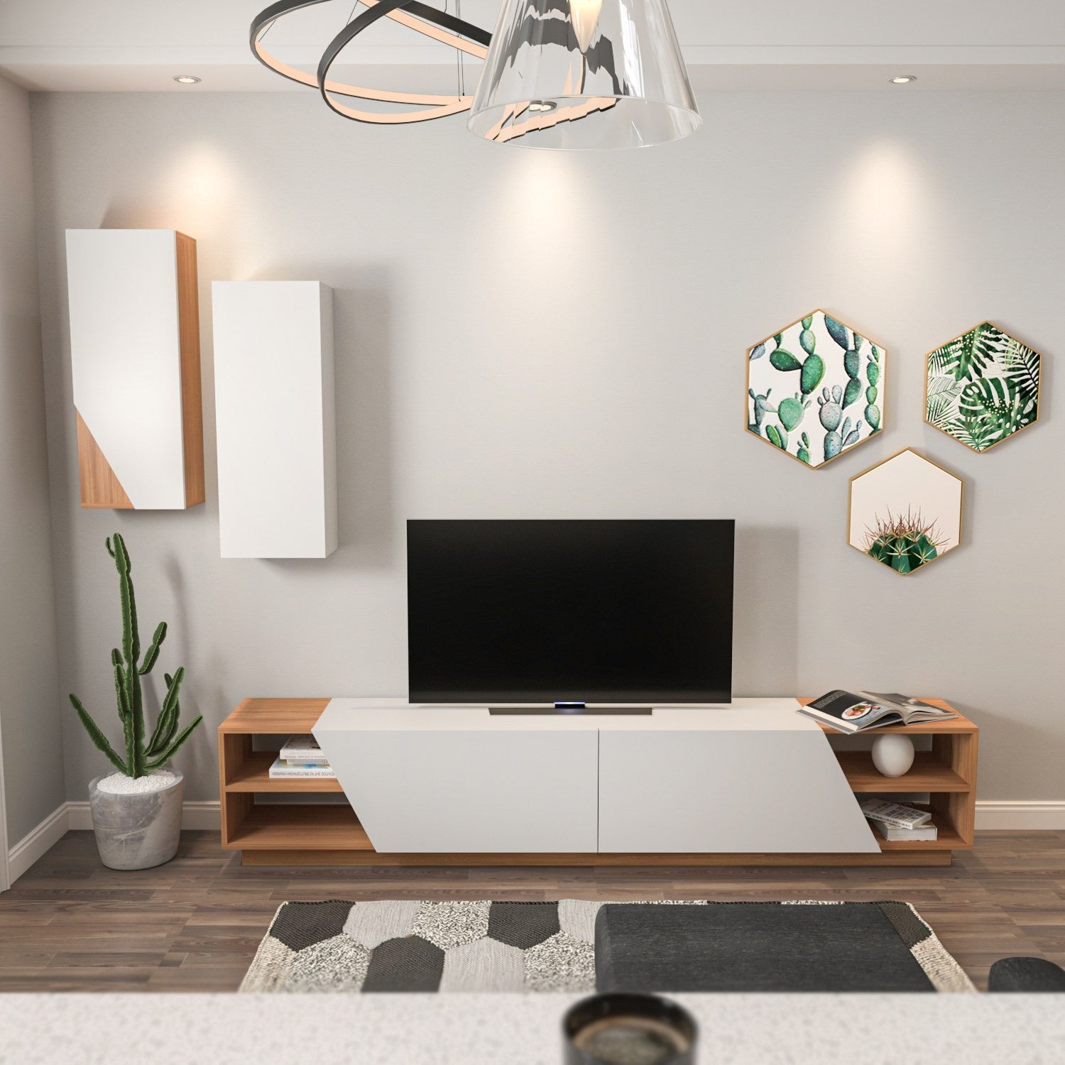 Unité de télévision Zebra - White, Teak