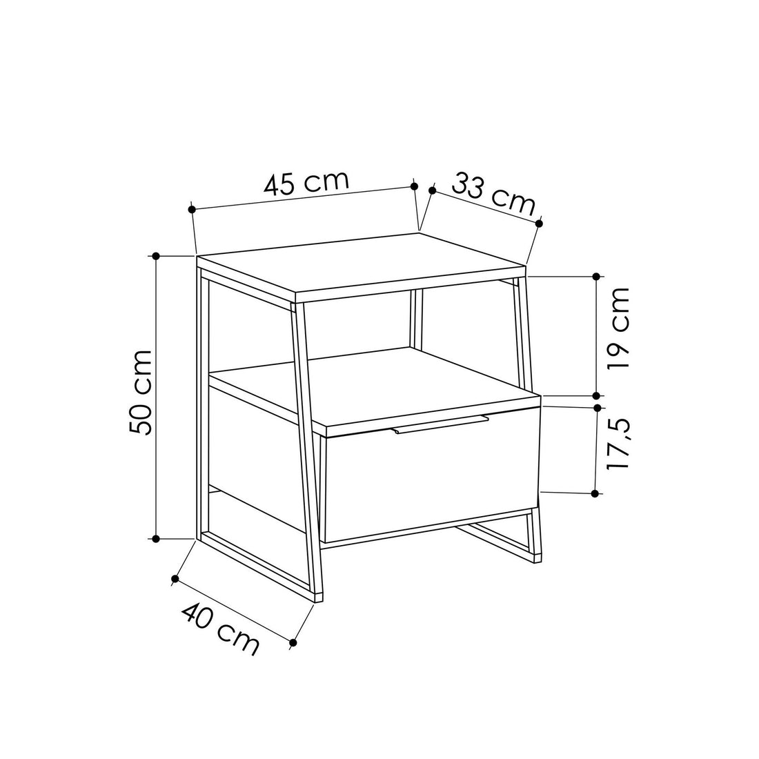 La table de nuit Pal - White