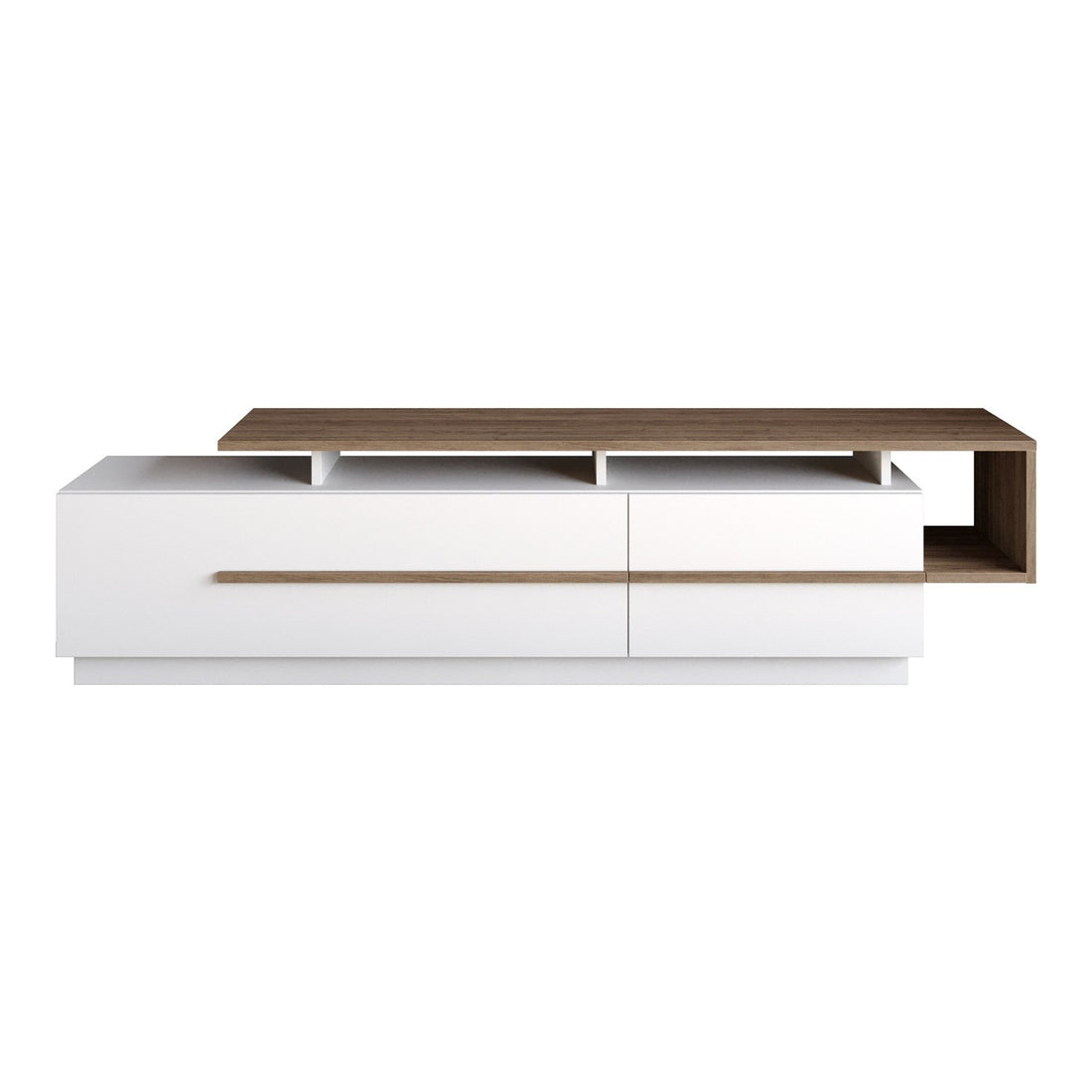Meuble TV Pia - Walnut, White