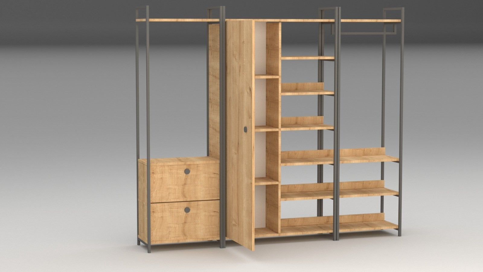 Dressing en aggloméré 200 x 40 x 180 cm okan