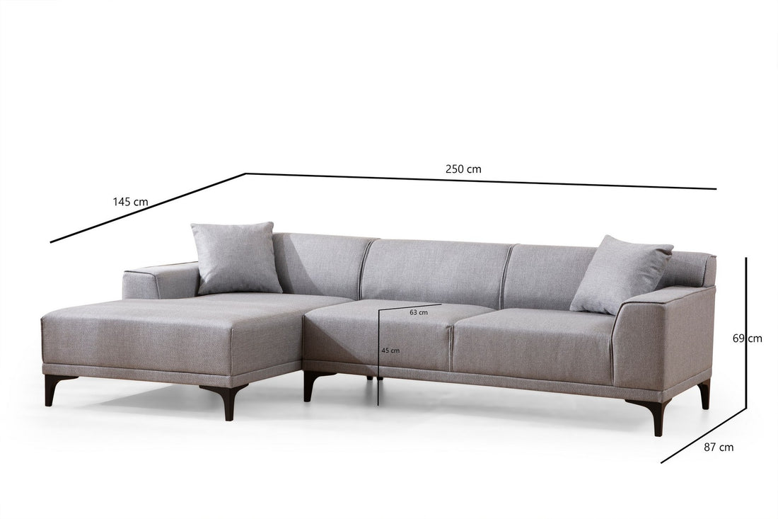 Canapé d'angle Petra L Corner - Light Grey