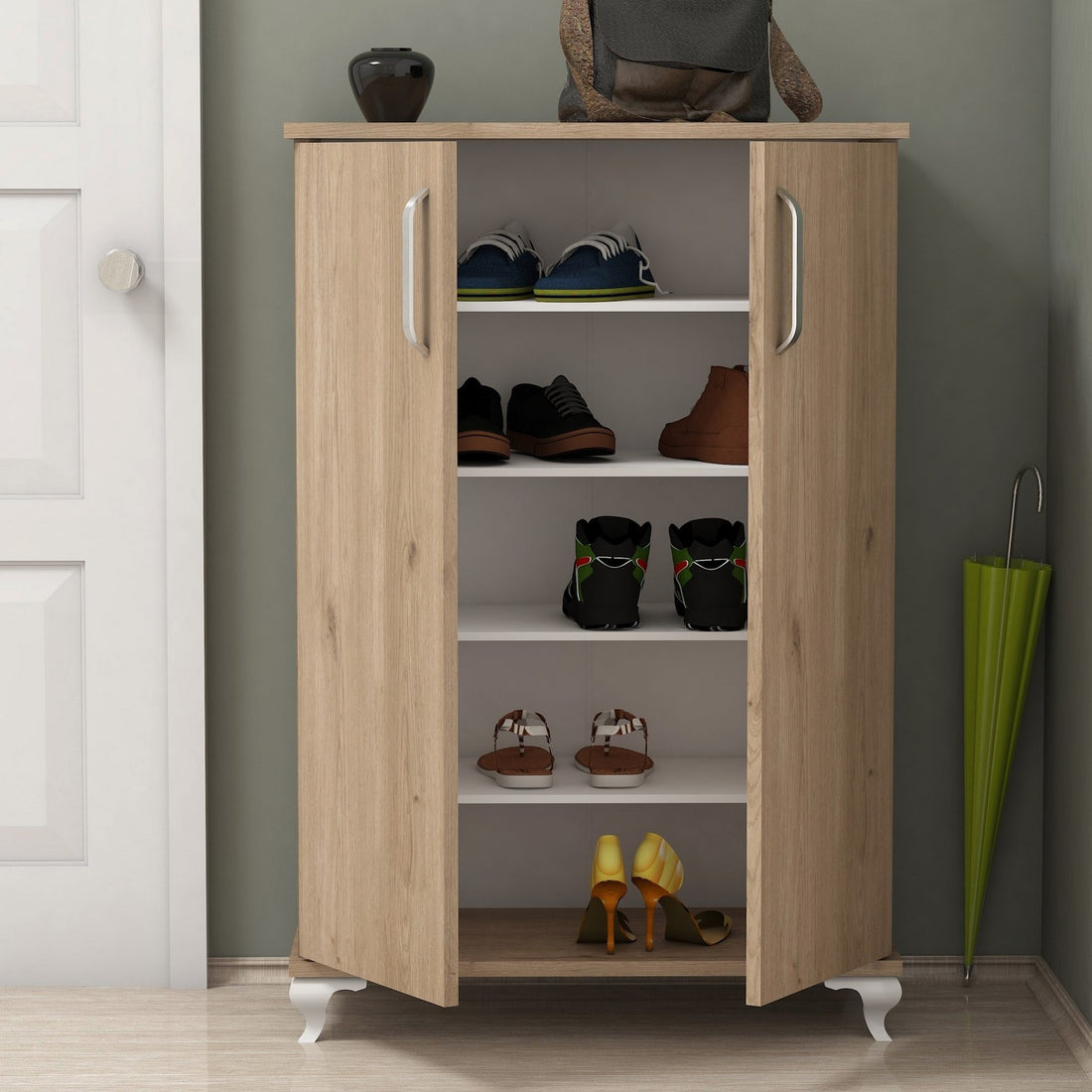 Meuble à chaussures Asta - Walnut