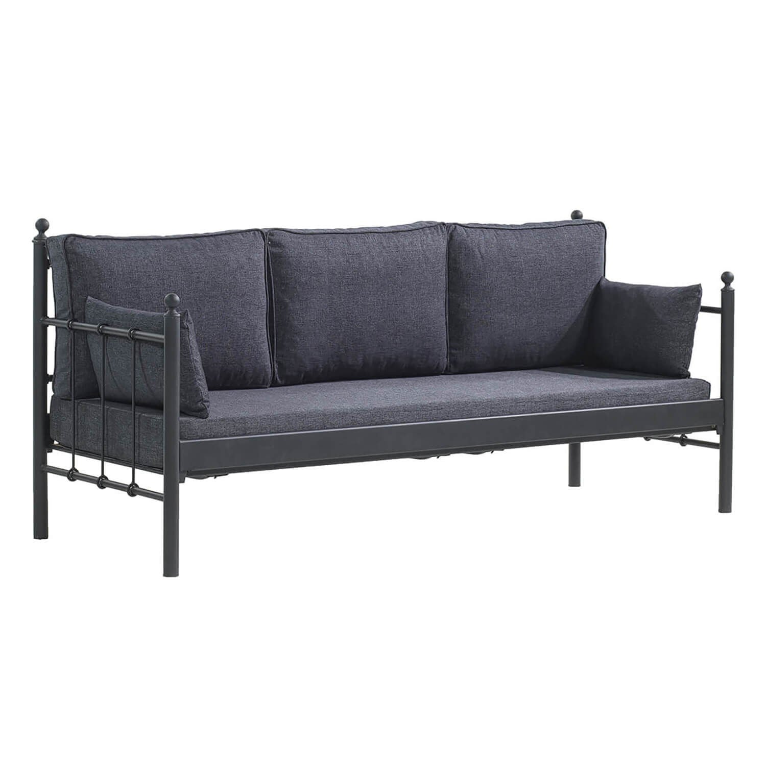 Canapé jardin de 3 places Lalas - Black, Anthracite