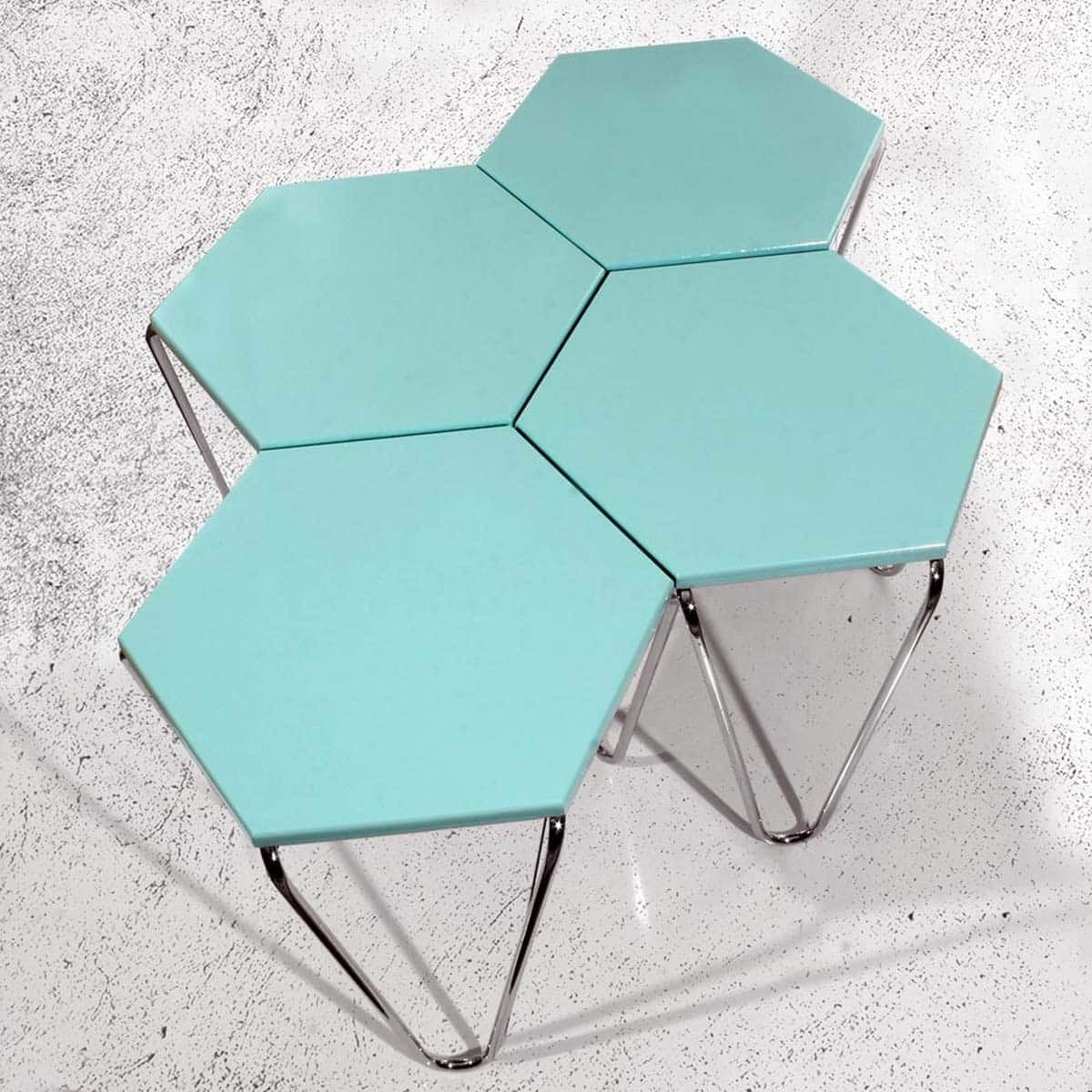 Piramit Table Gigognes Bleu Cyan