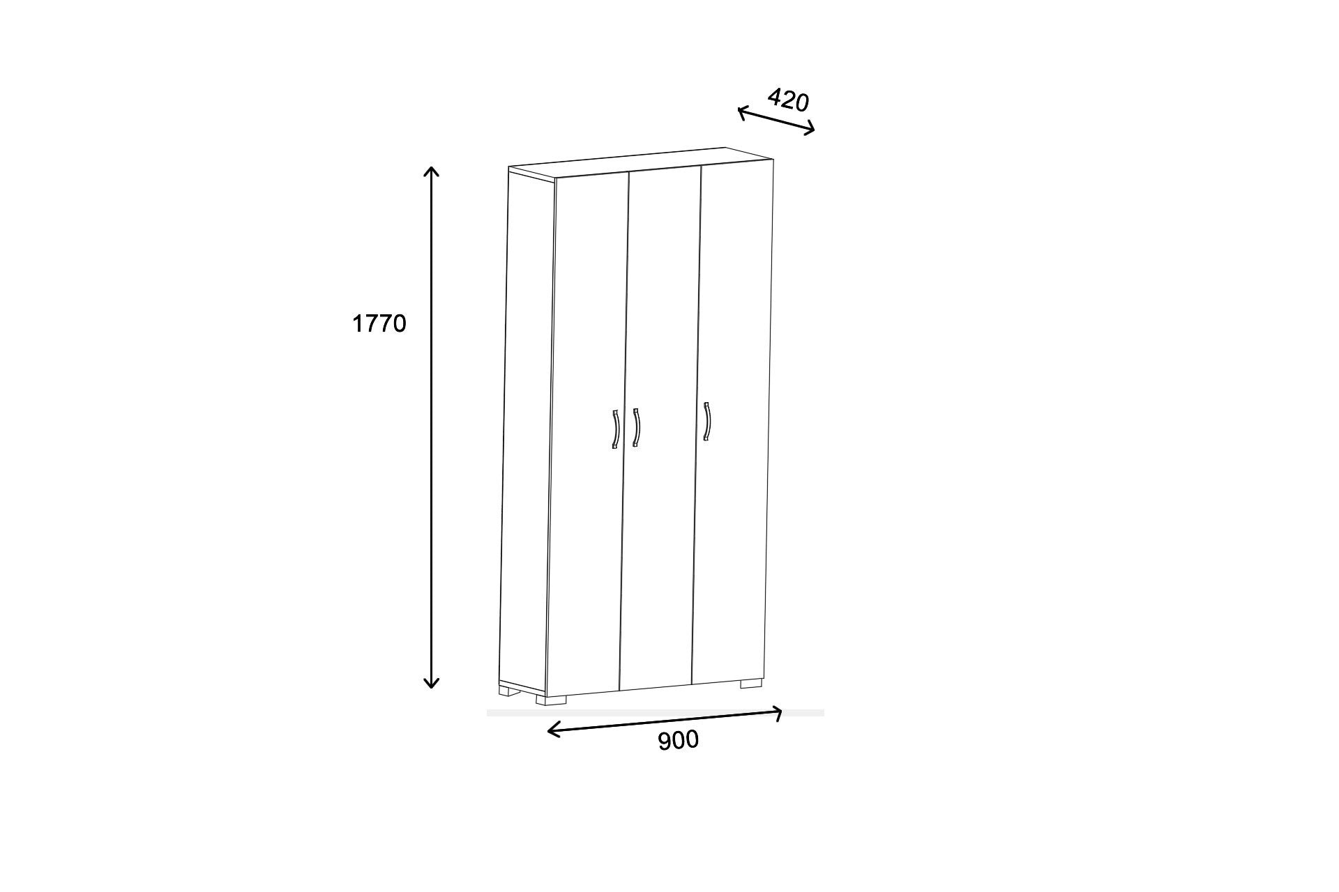 Armoire Feraye 3 Kapakli - Atlantic Pine