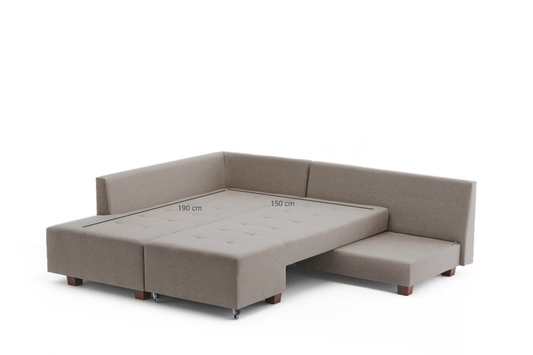 Canapé d'angle Manama Corner Sofa Bed Left - Cream