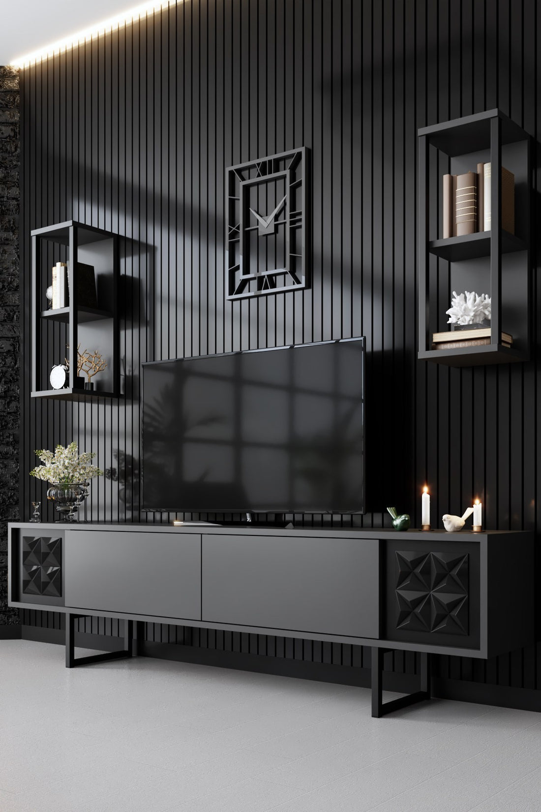 Ensemble de meubles de salon Black Line Set - Anthracite, Black