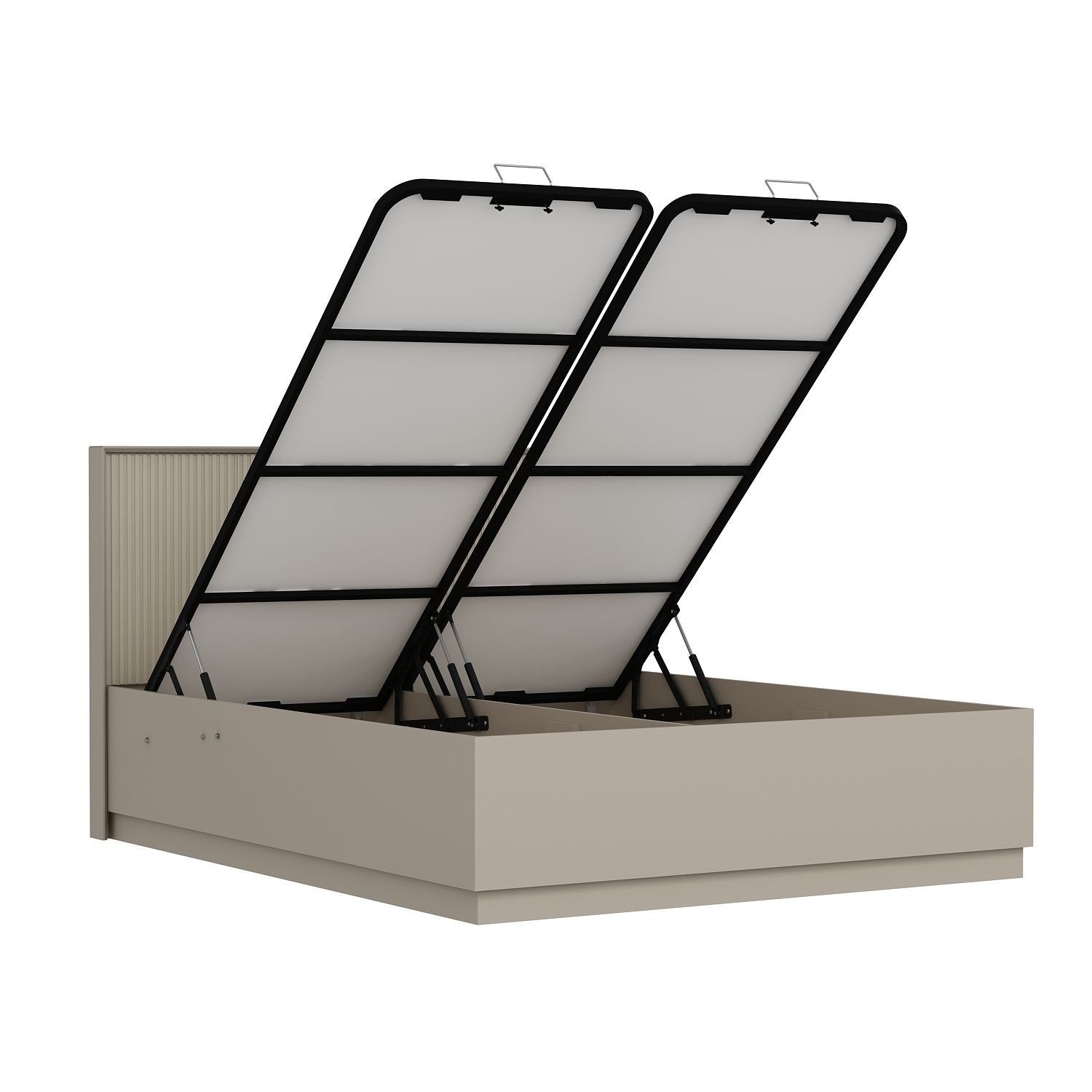 Base de lit double et tête de lit Kale 160 x 200 - Stone