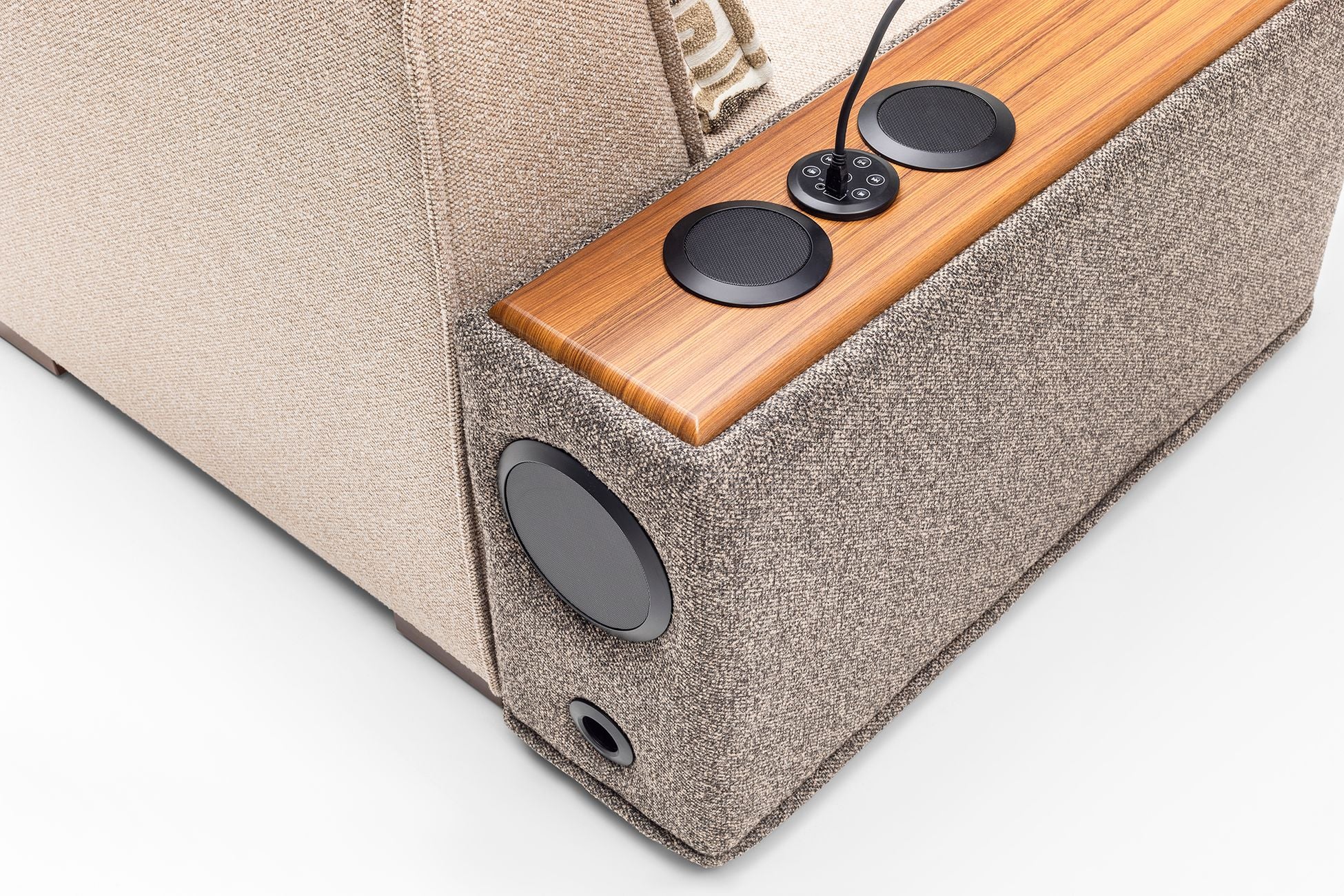 Nero Canapé Modulable avec système audio Lumière d'ambiance