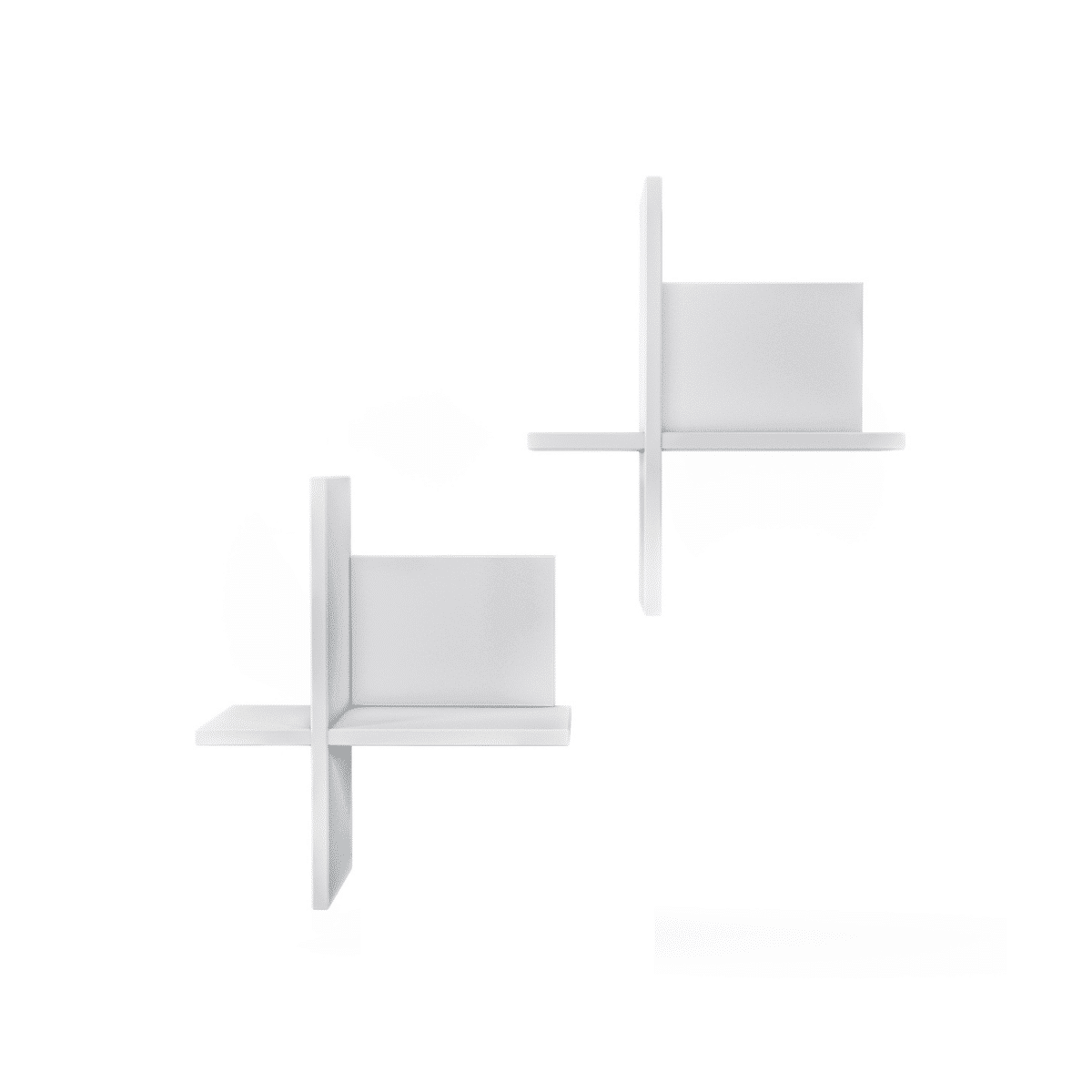 Brick Etagère murale en bois Blanc lot de 2